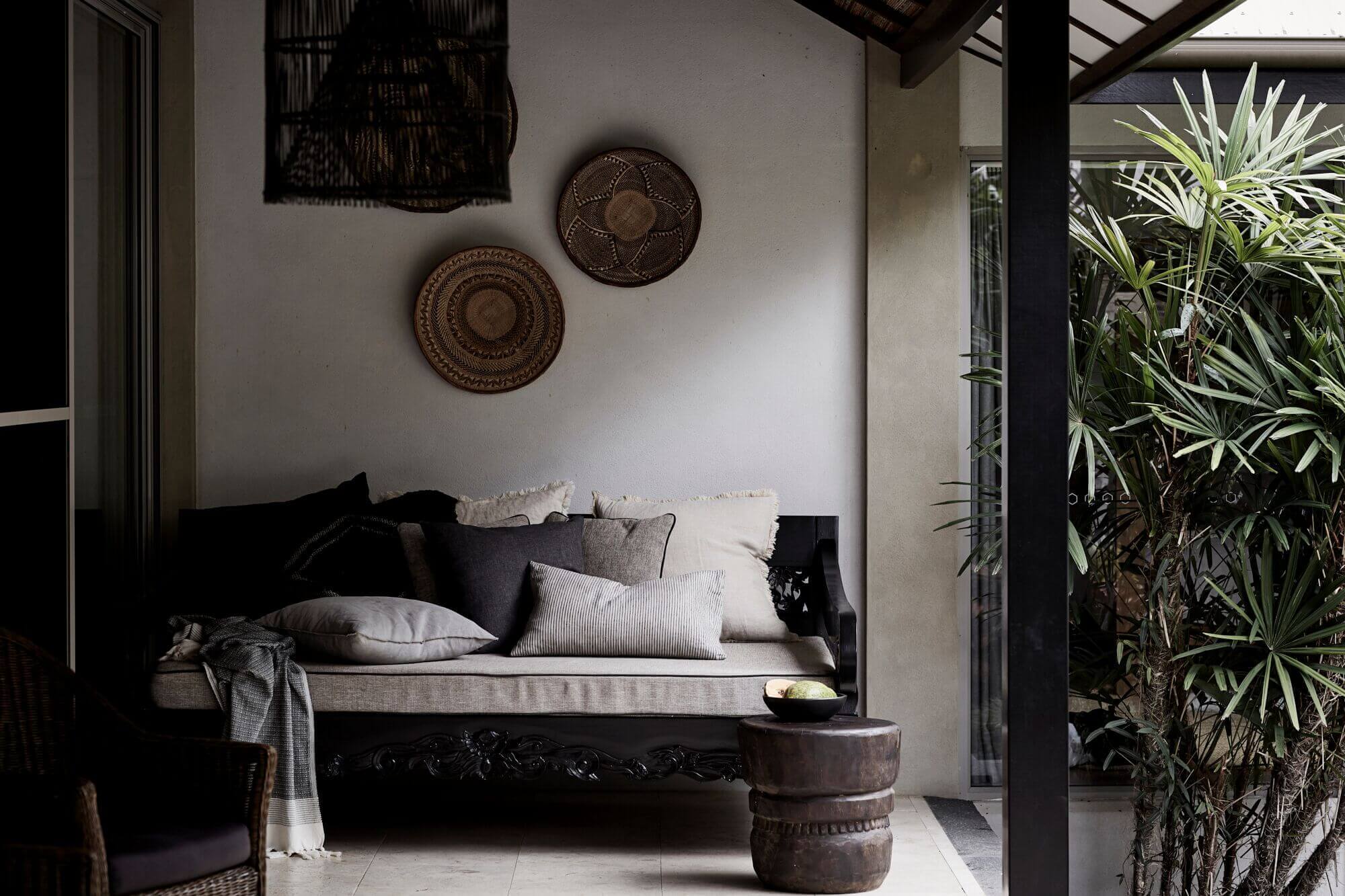 Outdoor undercover daybed at The Villas of Byron