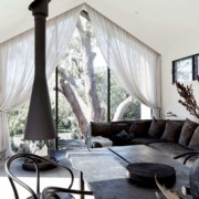 Lounge and dining room at The Cabin, Byron Beach Abodes