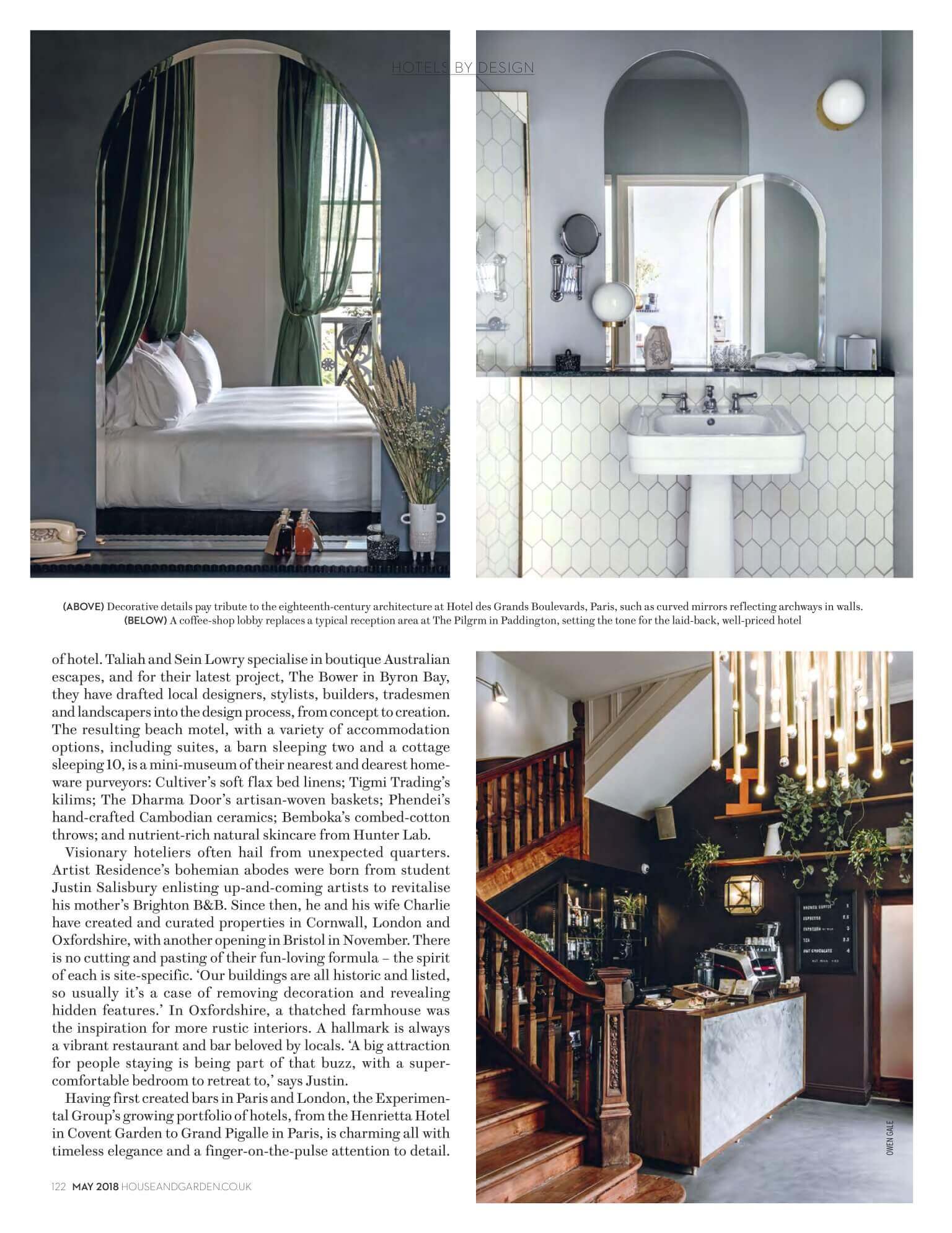 The Bower Byron Bay featured in House and Garden UK Magazine