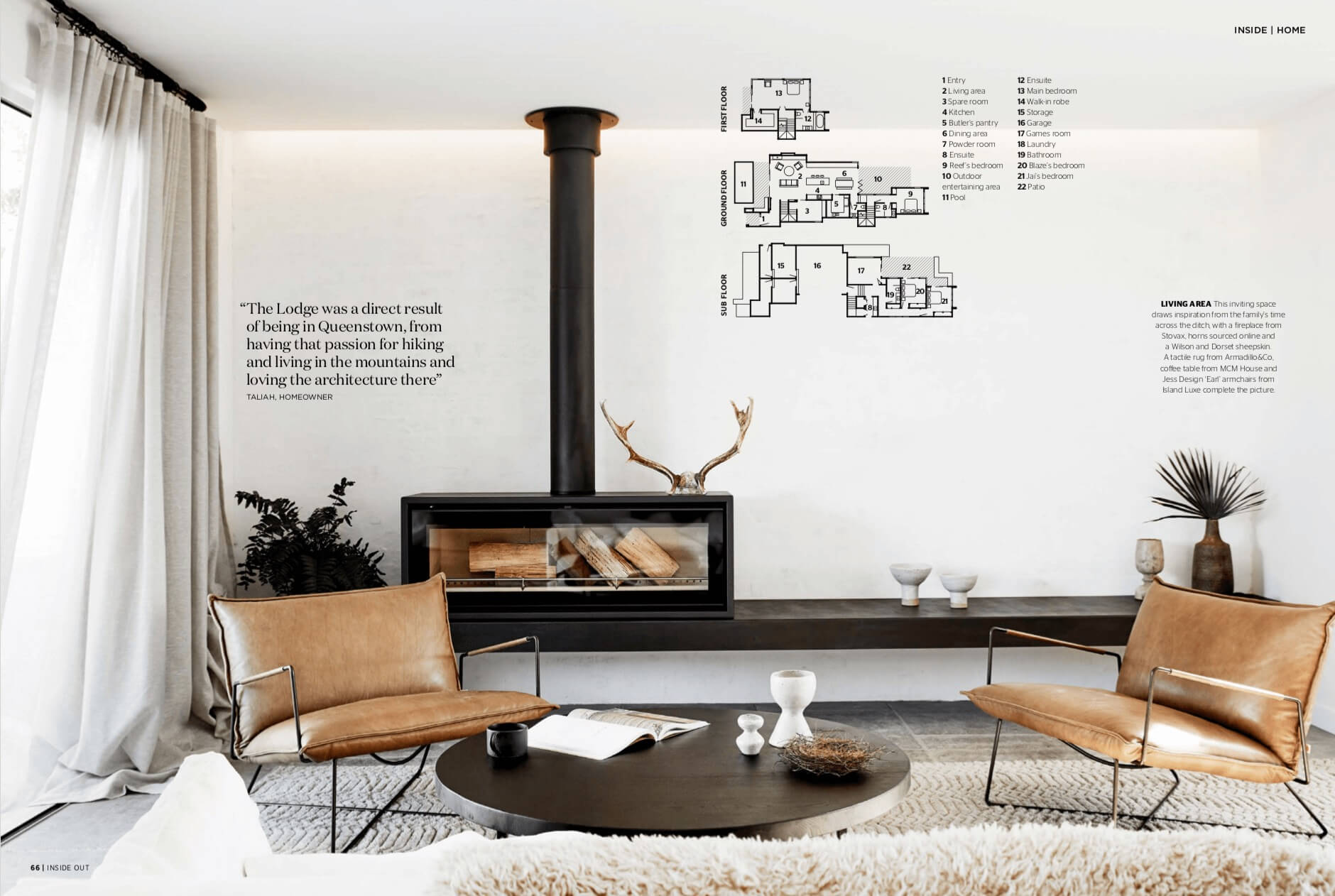 The Lodge, Byron Beach Abodes in Inside Out Magazine
