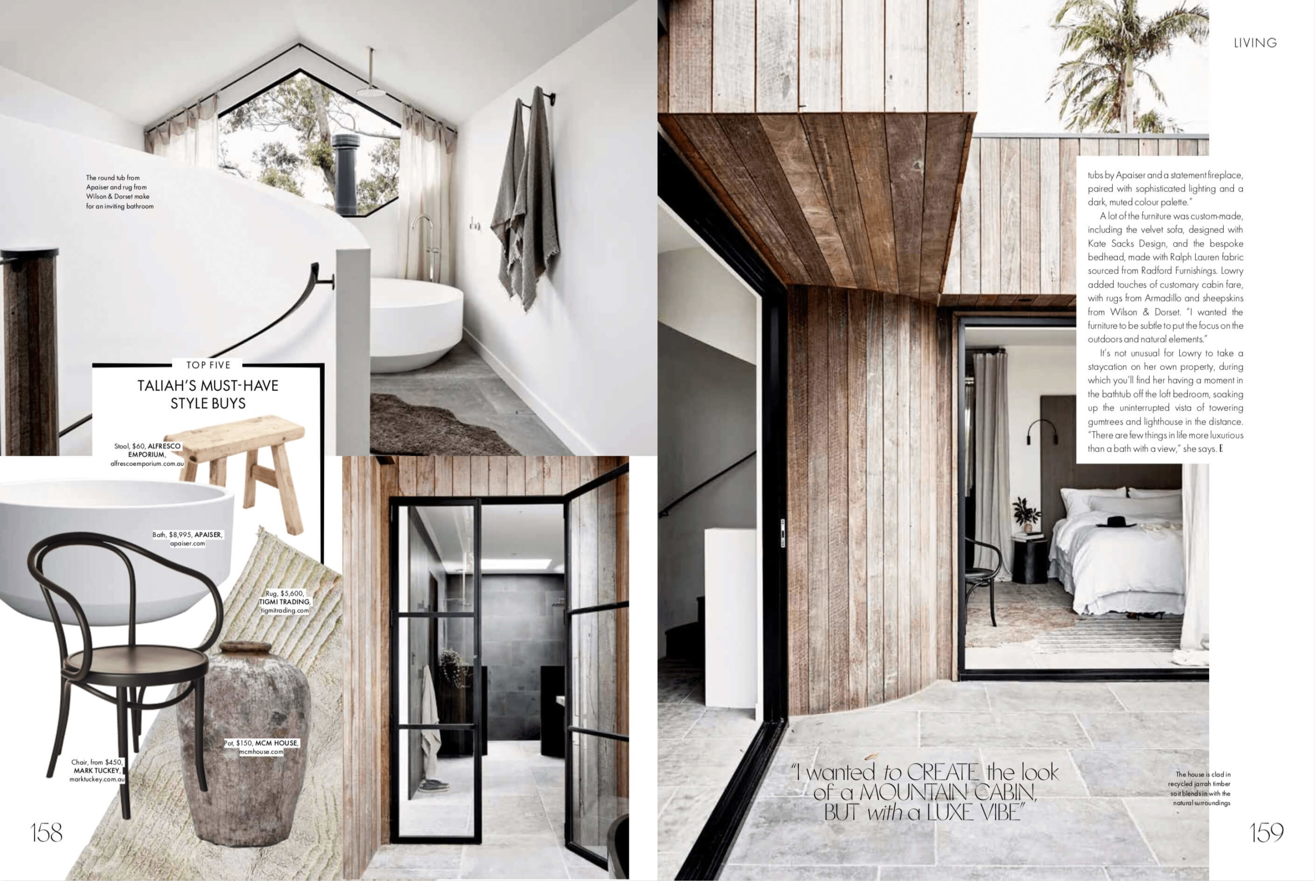 The Cabin, Byron Beach Abodes featured in Elle Magazine