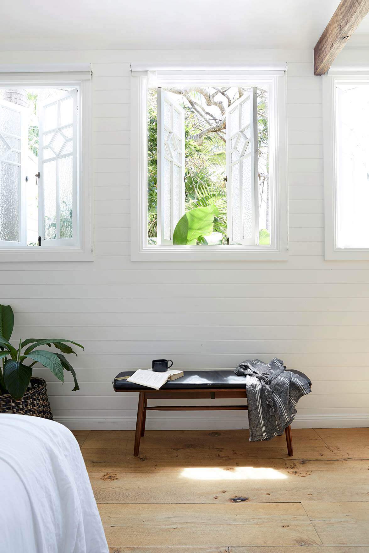 Recycled timber windows at the Bower Barn, The Bower Byron Bay hotel
