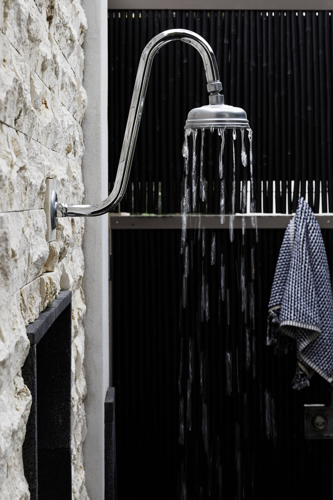 Private outdoor shower at The Villas of Byron luxury accommodation in Byron Bay