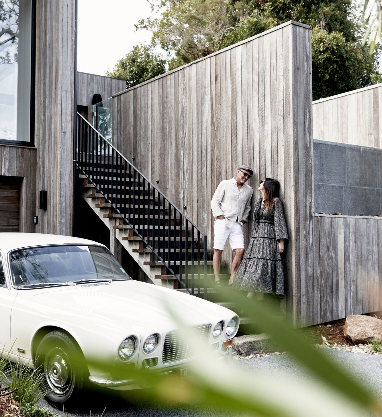 Taliah and Sein Lowry outside The Cabin, Byron Beach Abodes