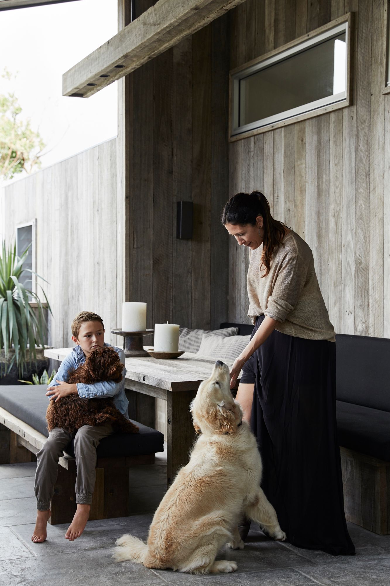 Taliah Lowry and son Reef at The Cabin, Byron Beach Abodes