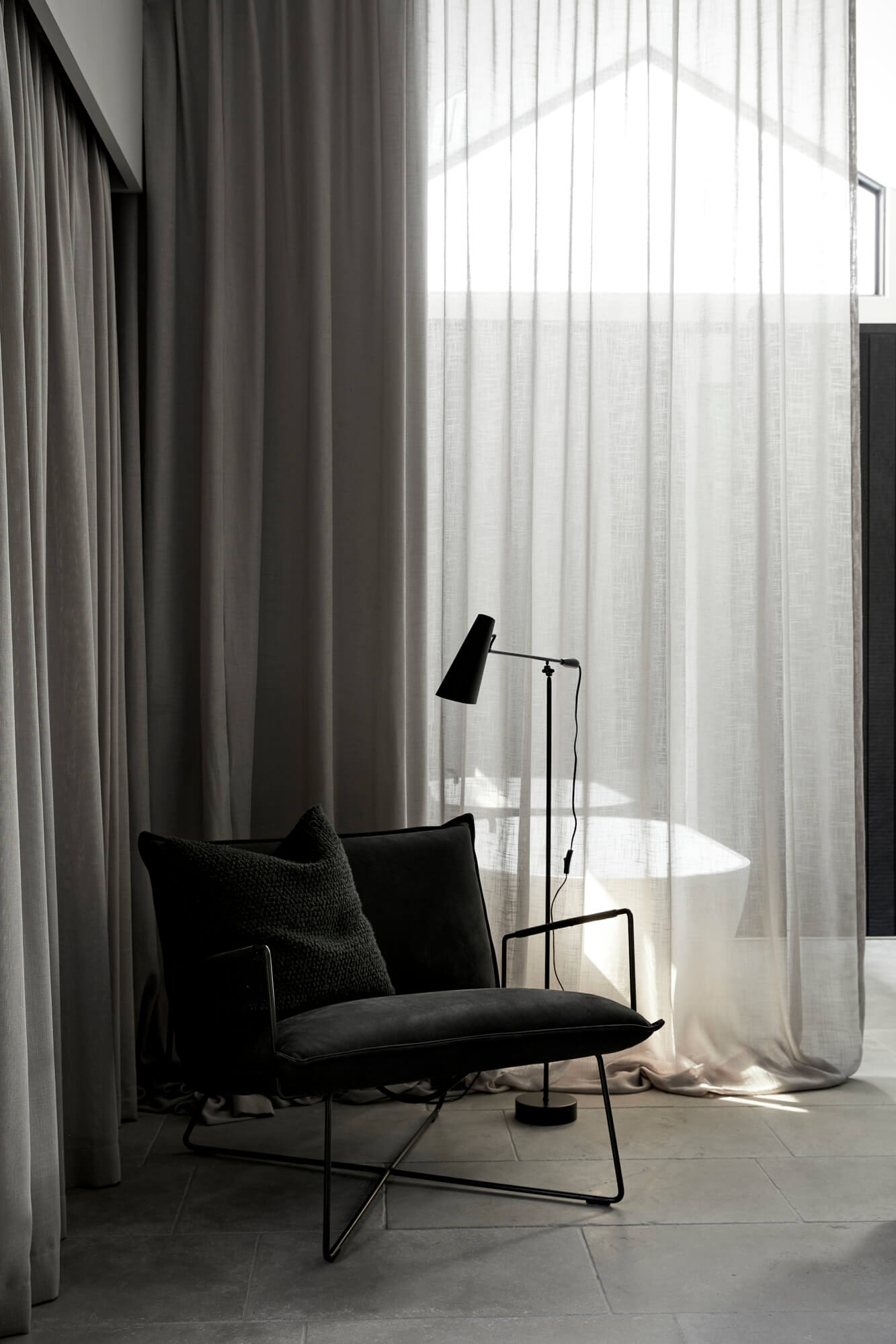 Island Luxe armchair in the Bower Studios, The Bower Byron Bay hotel